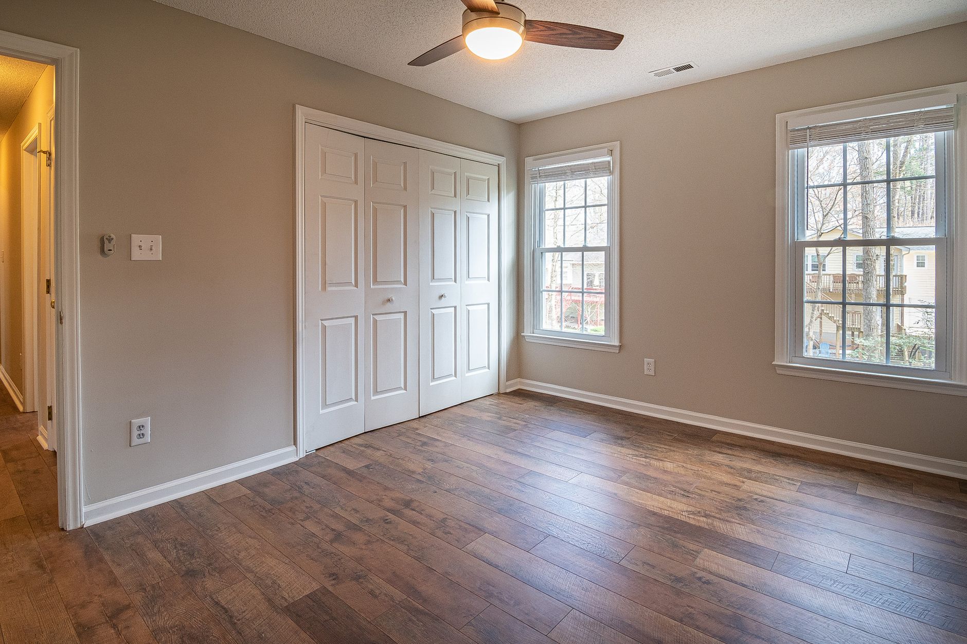 Freshly finished hardwood floor interior